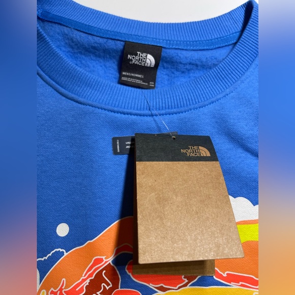 NWT The North Face Men Places We Love Size XXL Super Sonic Blue Crew Sweatshirt - Picture 5 of 11